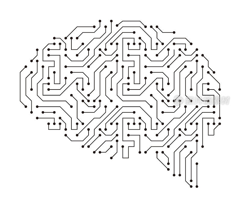 human brain, motherboards, chip and artificial intelligence concept